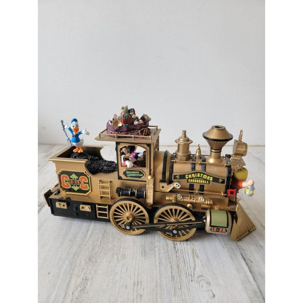 Mr Christmas Cannonball train AS IS Xmas Mickey Mouse Donald Duck Snow White dec